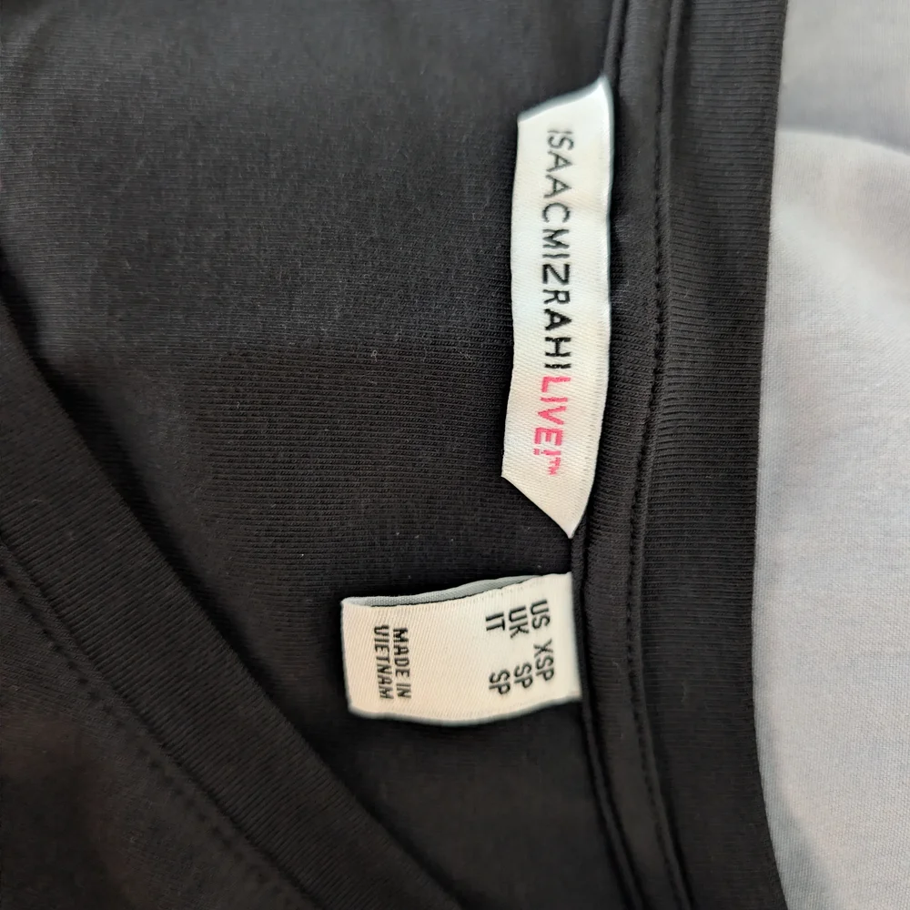 NWOT Isaac Mizrahi Short Sleeve Cotton Modal Tiered Midi Dress Black XS Petite - Picture 6 of 8